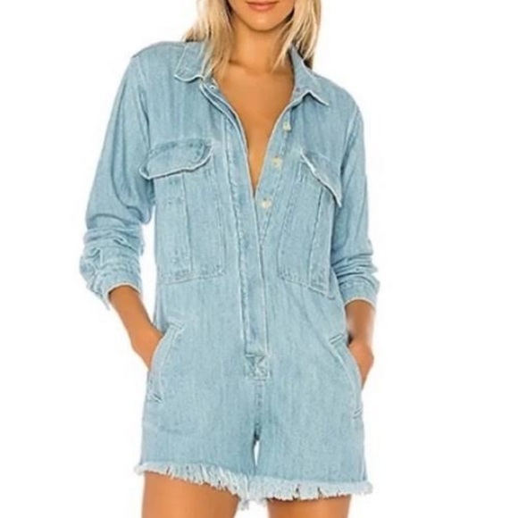 Free People Pants - Free People light weight denim long sleeve jumpsuit